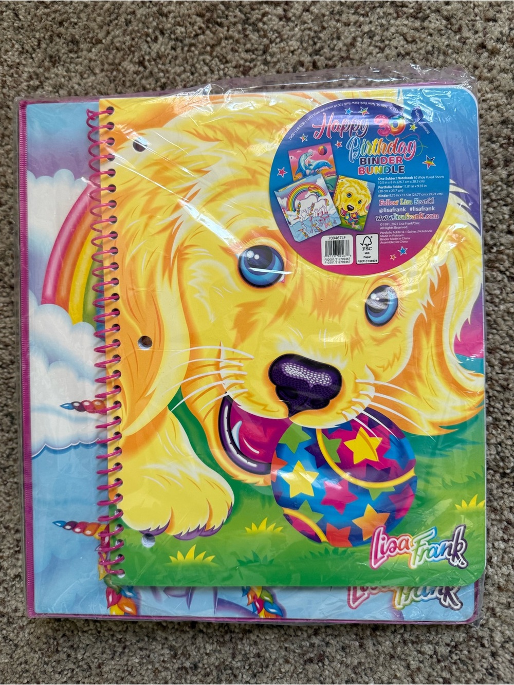Lisa Frank happy birthday binder bundle